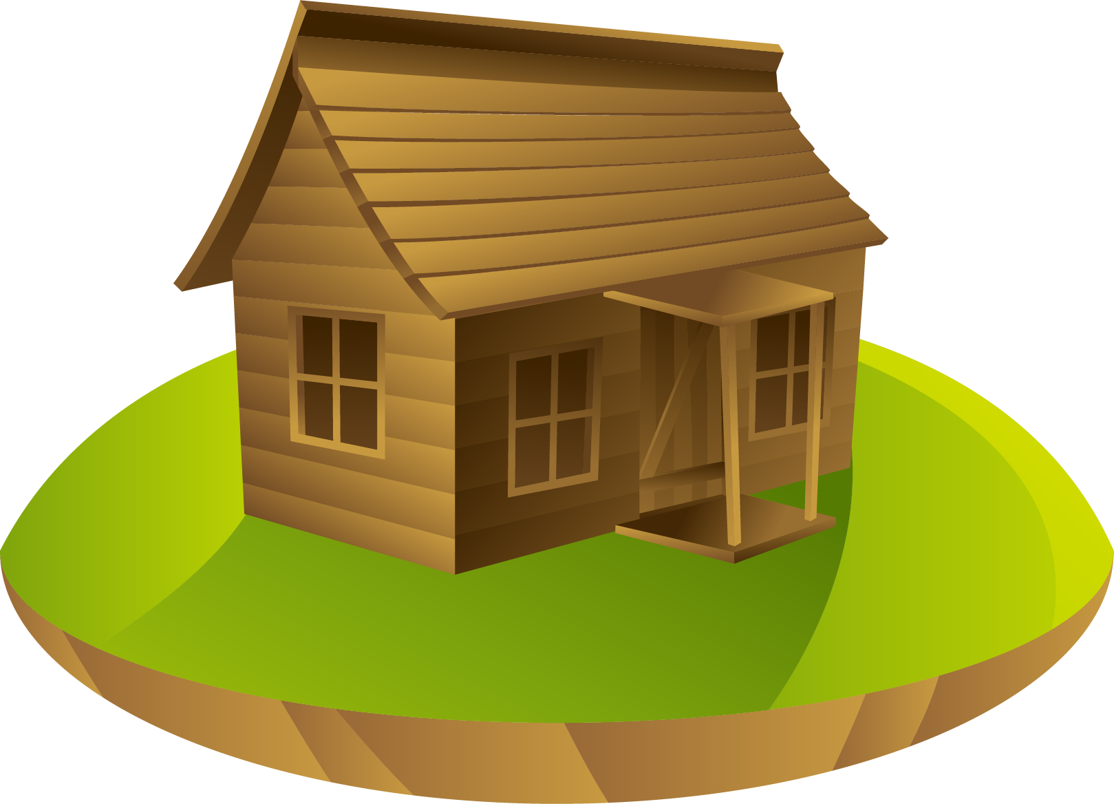 Drawing Farmhouse Wood House - Wood House Animation (1619x1168), Png Download