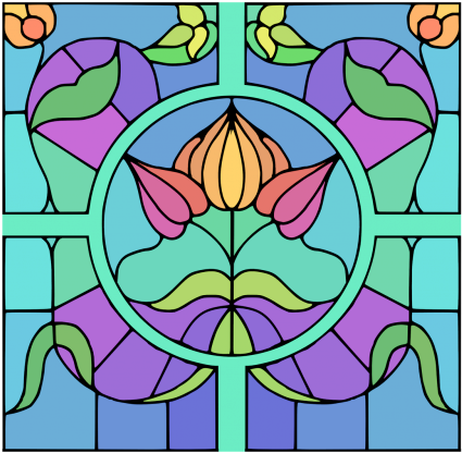Colored,stained Glass - Stained Glass (500x489), Png Download