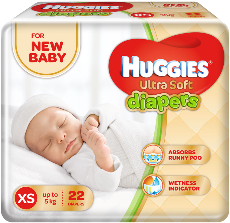 Buy Now - Huggies Ultra Soft Diaper - Xs (1000x1000), Png Download