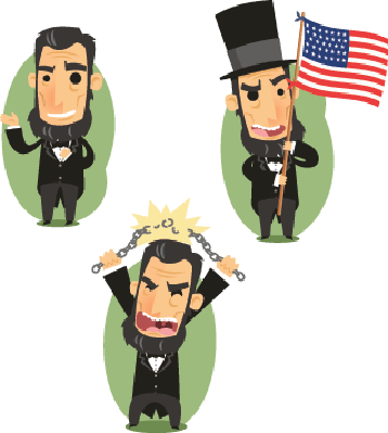 Abraham Lincoln Clipart Transparent - Abraham Lincoln Cartoon (358x399), Png Download