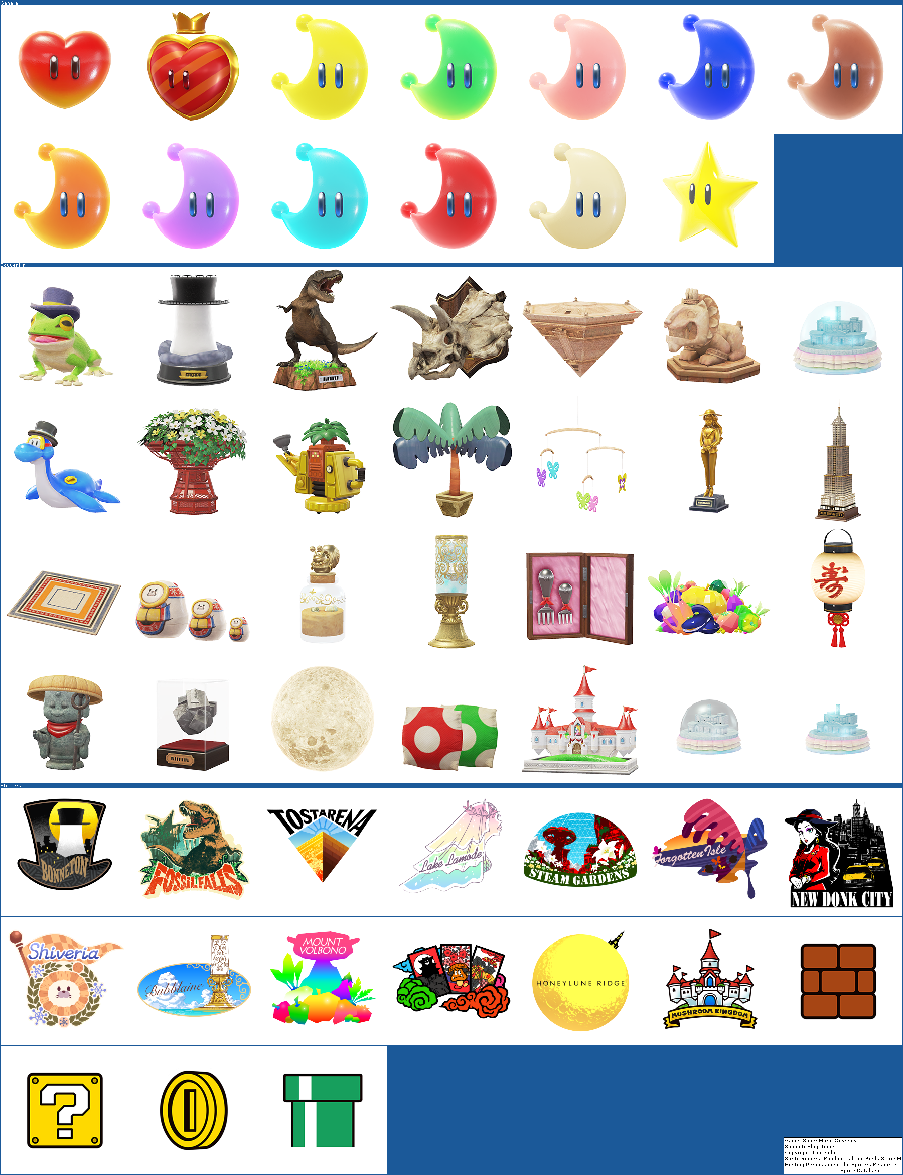 Click For Full Sized Image Shop Icons - Super Mario Odyssey Sprites (1800x2340), Png Download