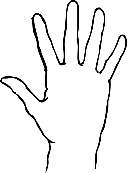 Hand Clipart Transparent - Hand Outline (438x595), Png Download