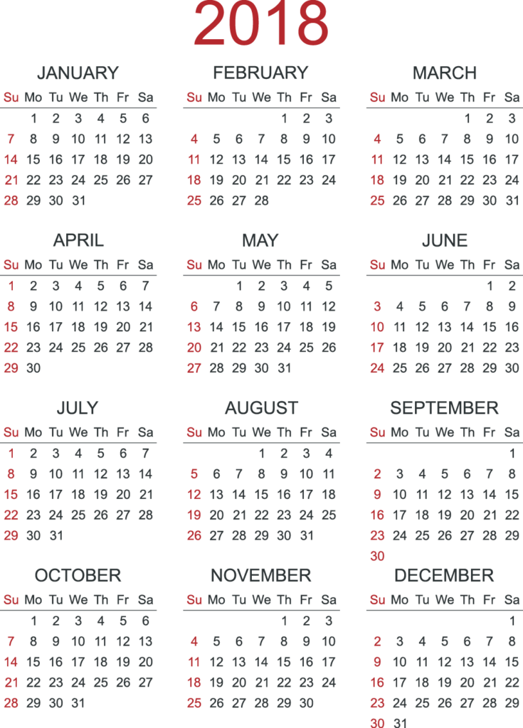 Ramadan Calendar Png Image - 2018 Calendar Png (735x1024), Png Download