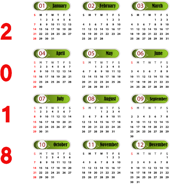 Transparent Calendar 2018 Template - Png Transparente Calendarios 2018 Png (640x640), Png Download