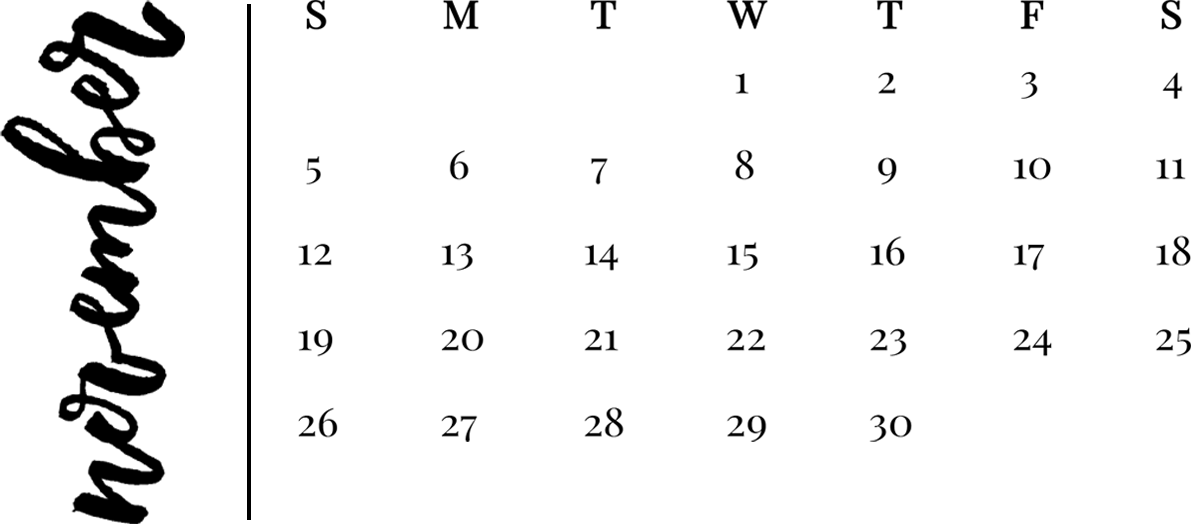 November - Number (1191x524), Png Download