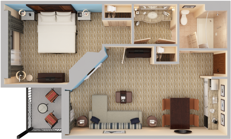 View 3d Floor Plans Array - Fireplace Top Down View (1024x768), Png Download