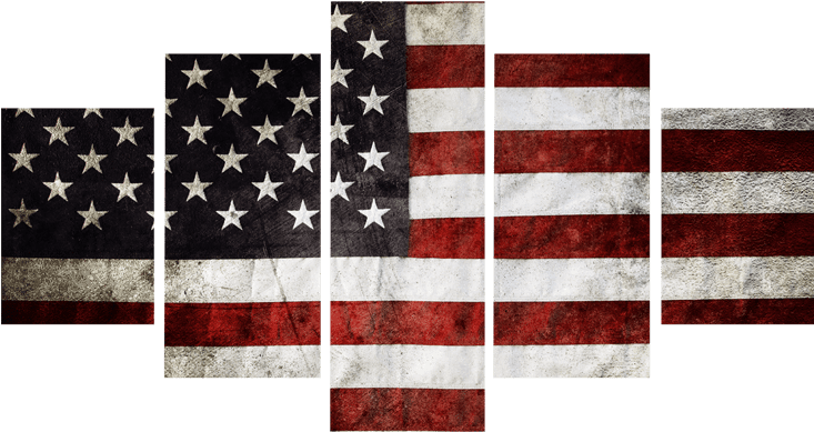Vintage Grunge American Flag Canvas Prints - Canvas (800x800), Png Download