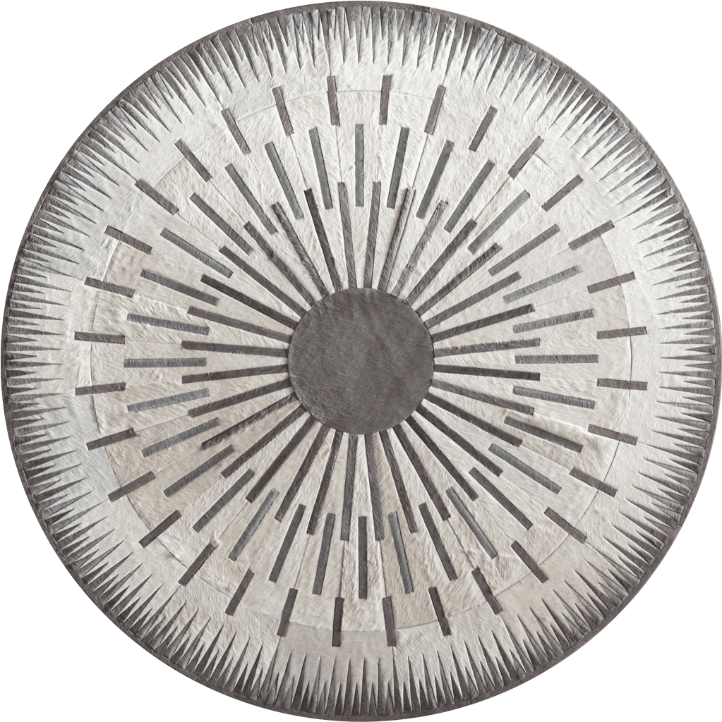 Kyle Bunting Custom Rug In Cream Silver And Stone-png - Circle Rug Png (1436x1097), Png Download