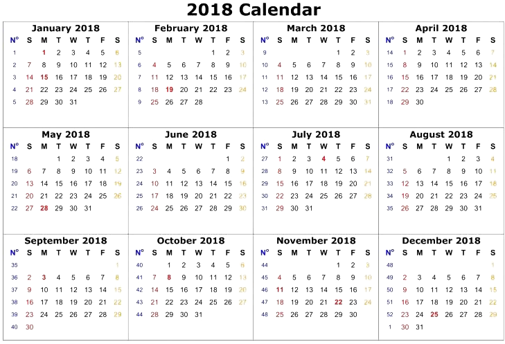 2018 Calendar Png Hd Quality - Calendar 2016 Year Art 32x24 Poster Decor (728x562), Png Download