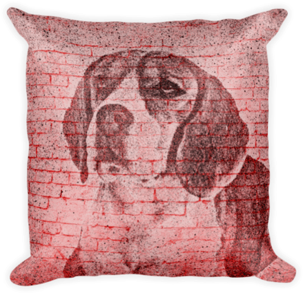 Beagle On Wall Decorative Pillow - Throw Pillow (480x480), Png Download