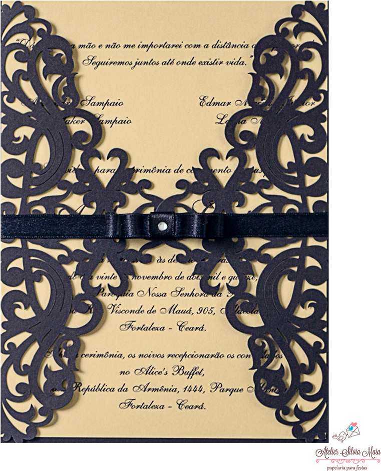 Atelier Silvia Maia Convites Finos - Elo7 Convites Com Cortes A Laser (1000x1076), Png Download