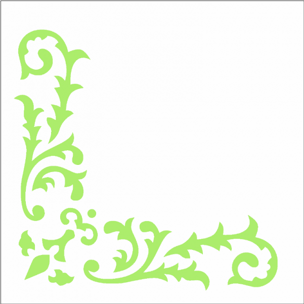 Stencil Cantoneira Arabesco Folhas - Arabesco Para Folha (600x800), Png Download