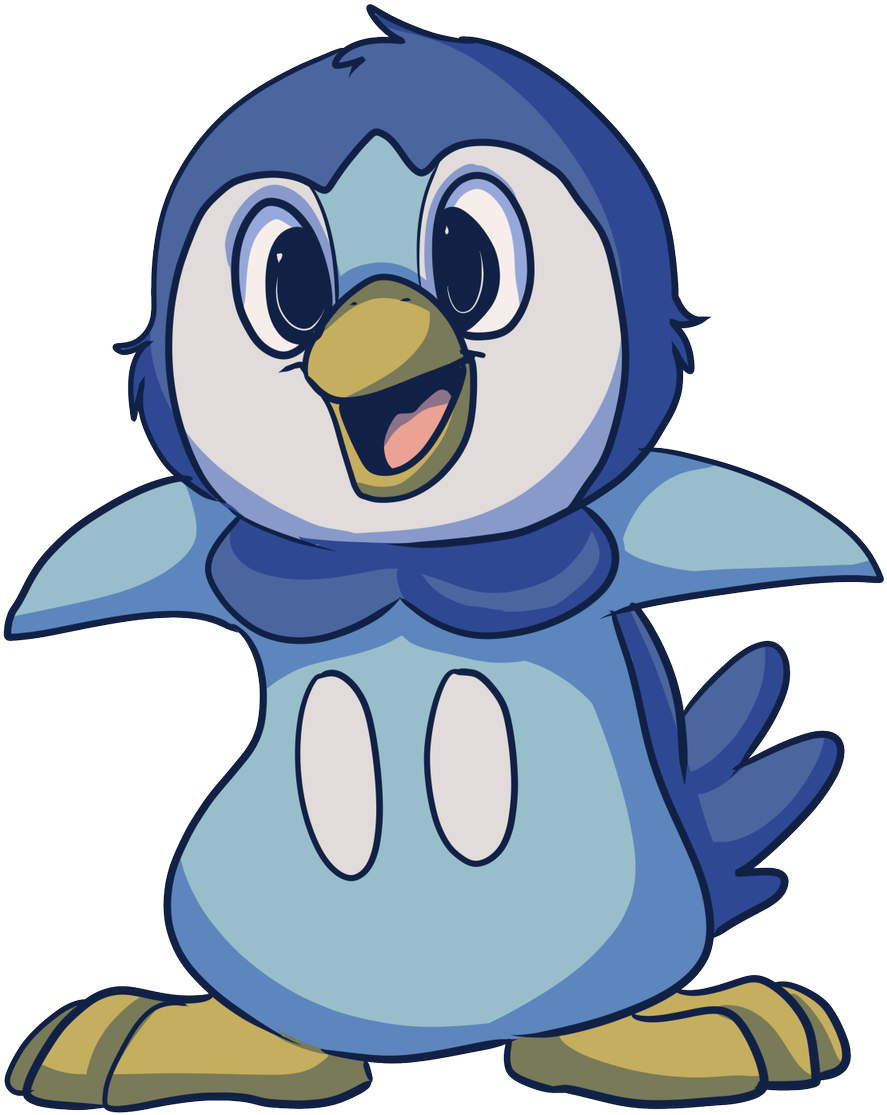 Chimchar Piplup Evolutions - Cartoon (1200x1200), Png Download