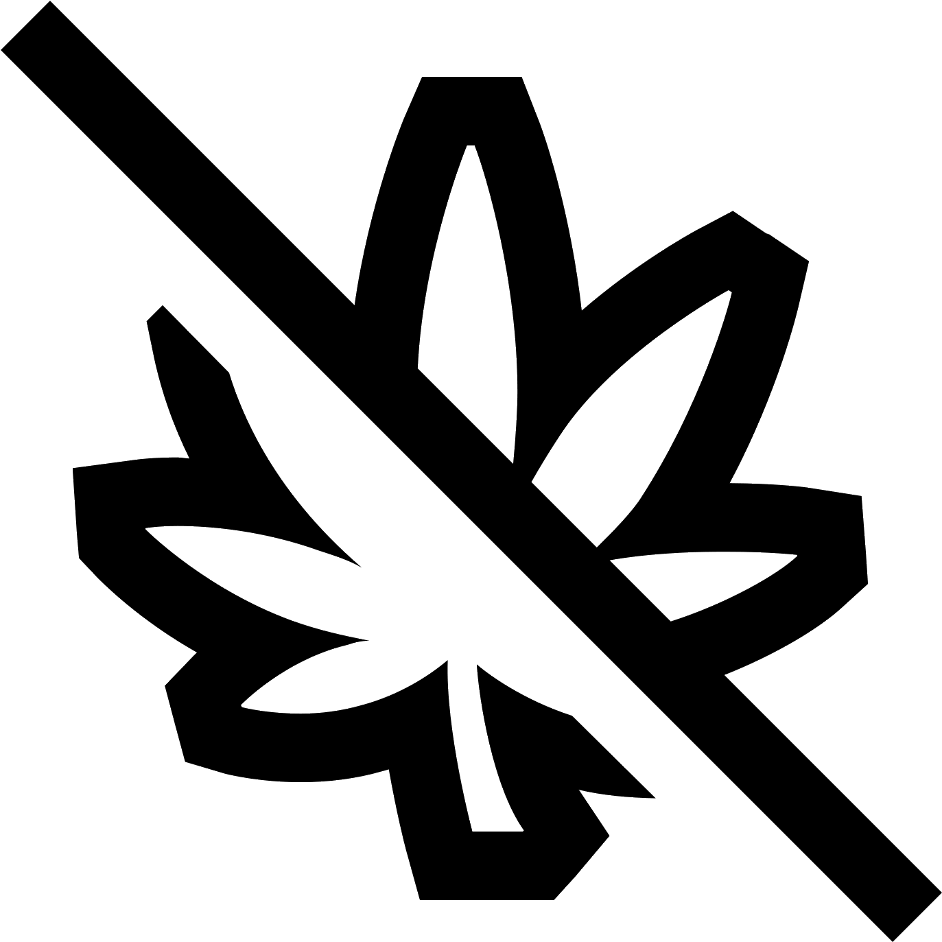 No Drogas Icon - No Drugs Sign Black And White (1600x1600), Png Download