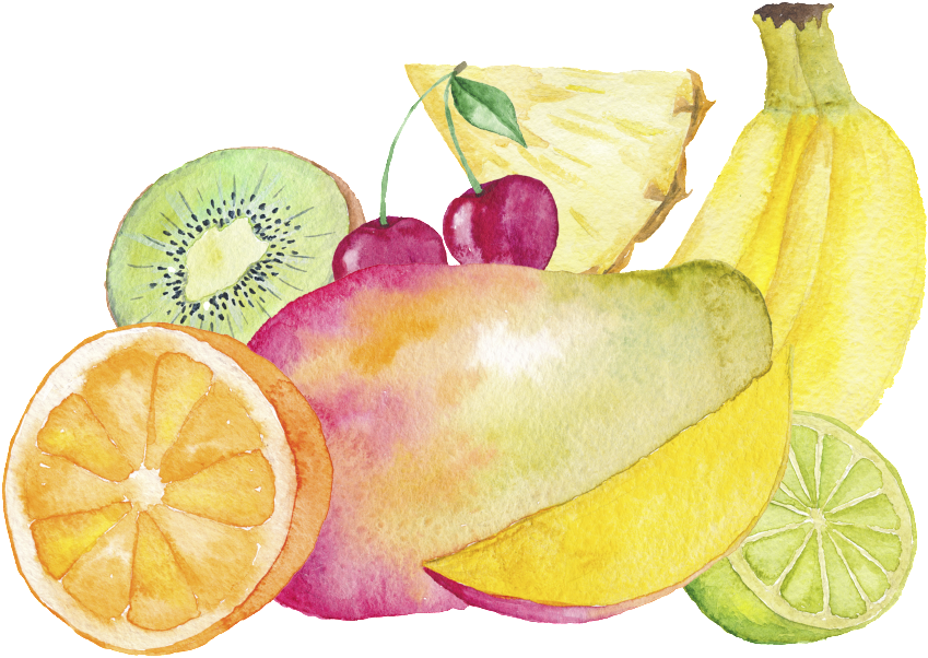 Fruta Png Transparente De Color Pintadas A Mano De - Essen Sie Mehr Frucht-aquarell Kissen (1024x1024), Png Download