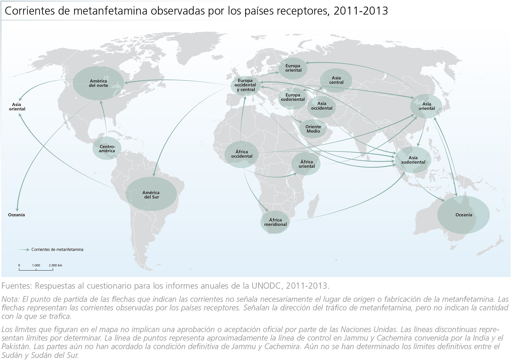 Corrientes De Metanfetamina Observadas Por Los Países - Map (1700x1213), Png Download