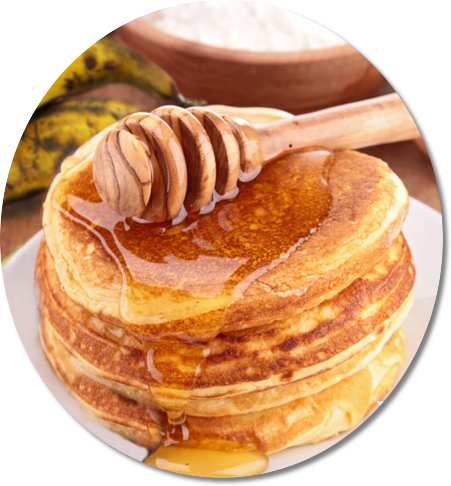 Breakfast - Tortitas Con Miel (451x486), Png Download