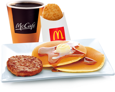 Hotcakes With Sausage - Mcdo Menu Breakfast (435x320), Png Download