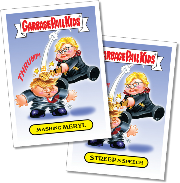 Meryl Streep's Golden Globes Speech Gets A Garbage - Garbage Pail Kids 2017 (595x595), Png Download
