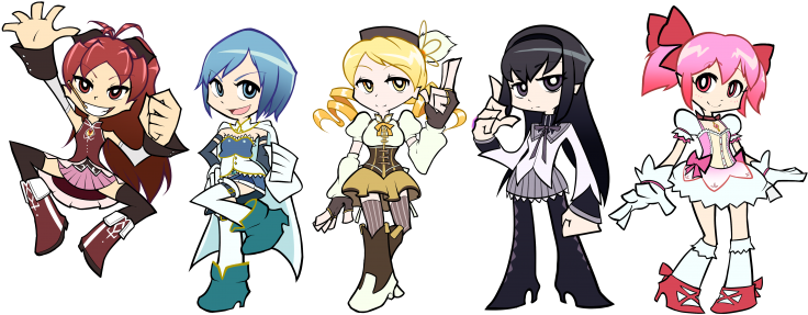 Anime, Anime Girls, Transparent Background, Mahou Shoujo - Free Anime Transparent Background (748x298), Png Download