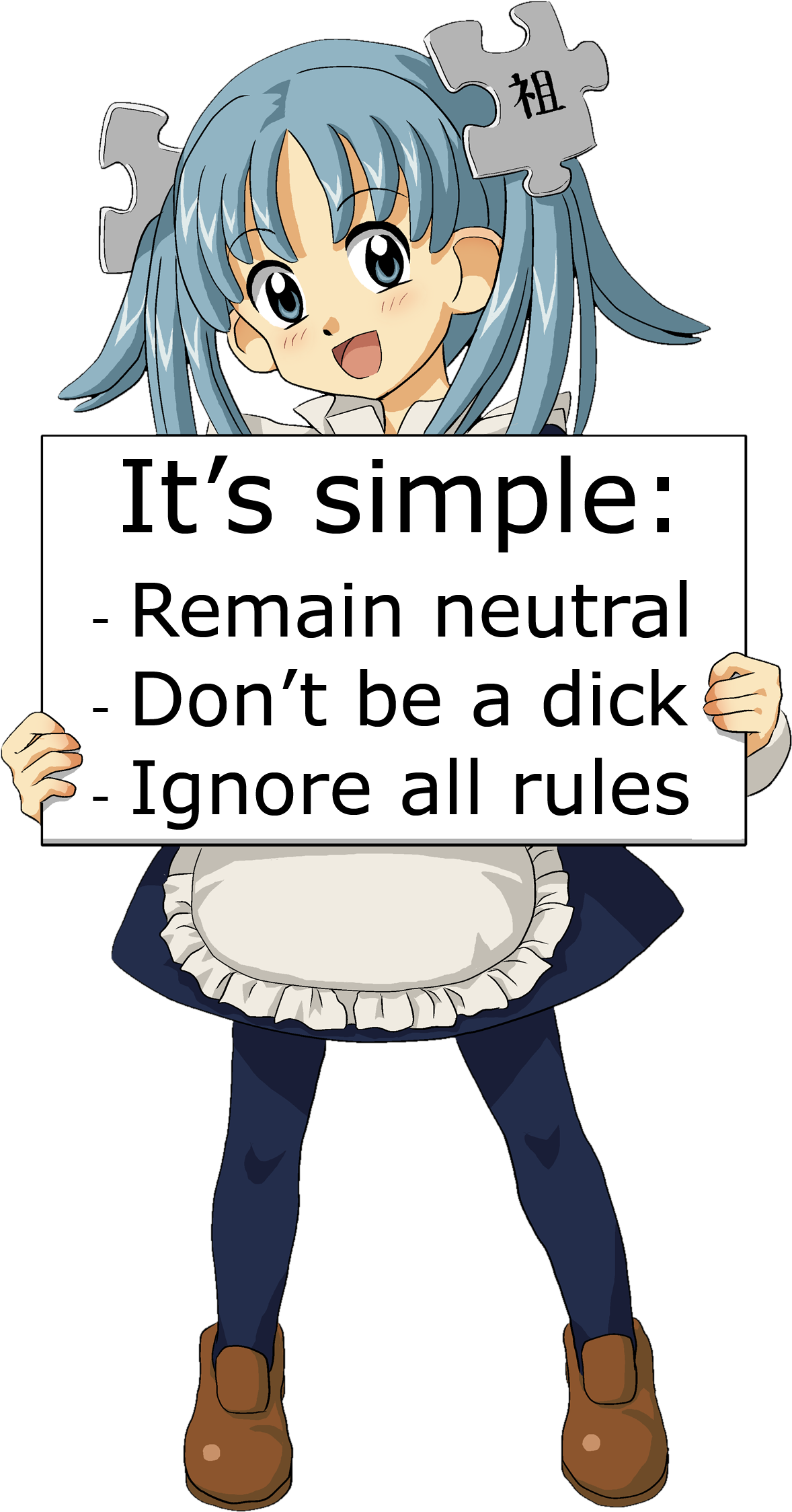 Wikipe-tan Trifecta Sign - Wikipe Tan (1250x2300), Png Download