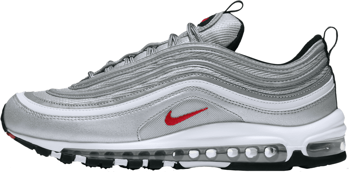 Nike Air Max 97 Og Metallic Silver / Varsity Red / - Silver Air Max 97 (1200x1308), Png Download