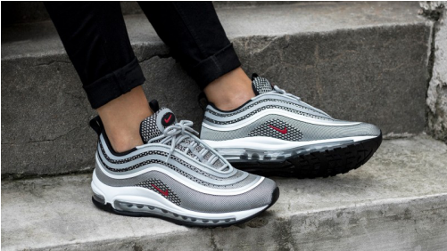Nike Air Max 97 Ultra 17 Silver Bullet Womens Shoes - Nike Air Max 97 Womens Silver (500x500), Png Download