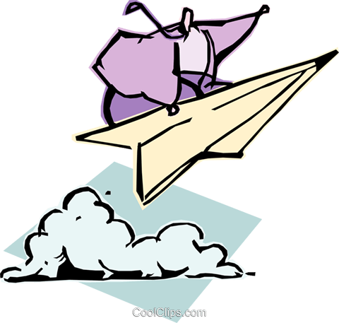 Air Travel/man Riding Paper Airplane Royalty Free Vector - Clip Art (480x457), Png Download