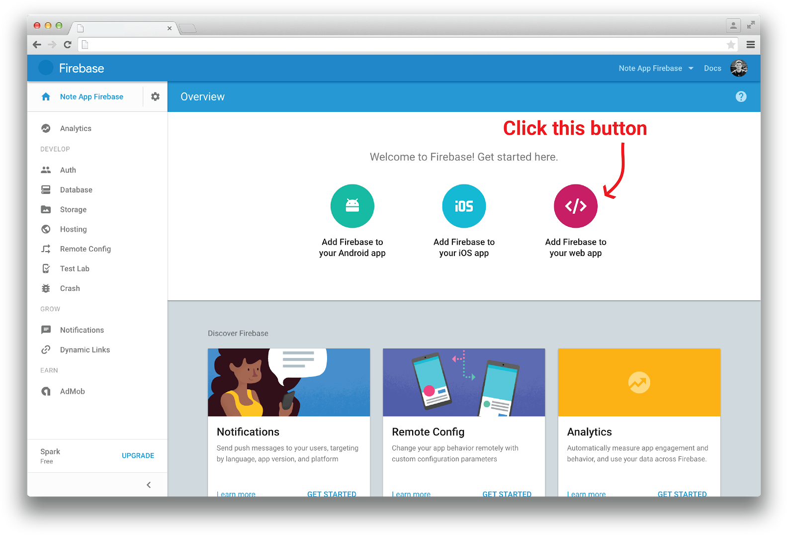 The Dialog That Appears Will Show You How To Add Firebase - Html Web App (1600x1093), Png Download