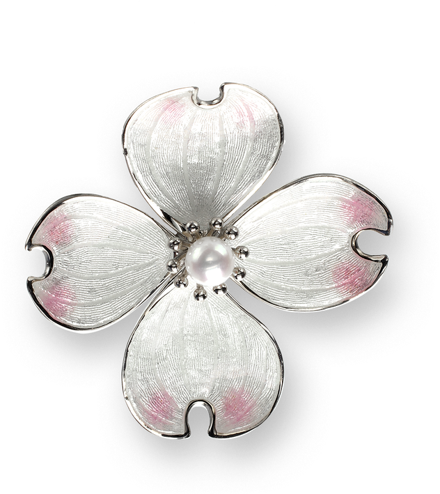 Nicole Barr Designs Sterling Silver Dogwood Choker - White Dogwood Choker Pendant - Sterling Silver (800x800), Png Download
