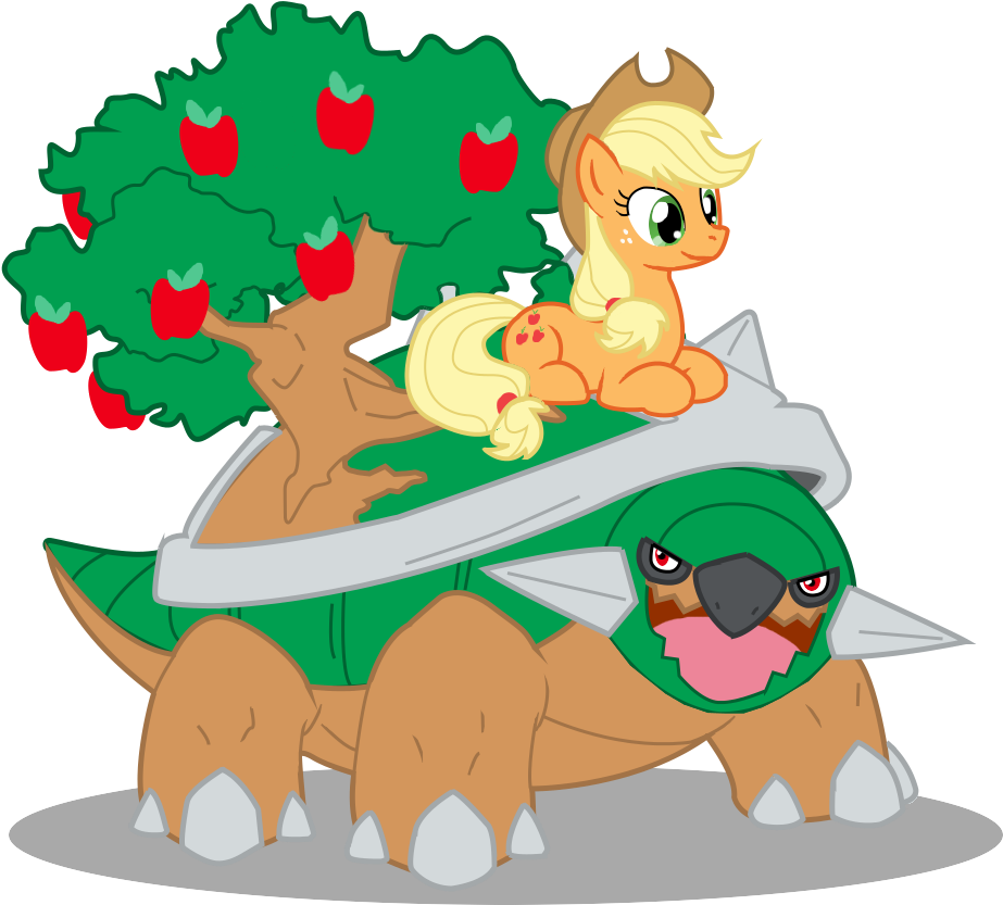 Pony, Safe, Simple Background, Torterra, Transparent - Applejack Pokemon (1142x1022), Png Download