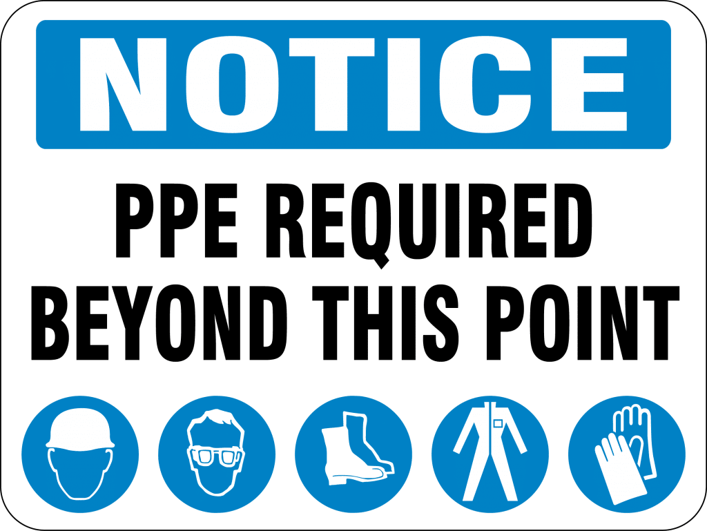 Ppe Required Beyond This Point (1024x769), Png Download