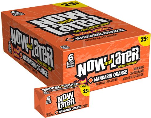 Mandarin Orange Now And Later Long Lasting Chews 6-pack - Now And Later Long Lasting Chews Candy (500x500), Png Download
