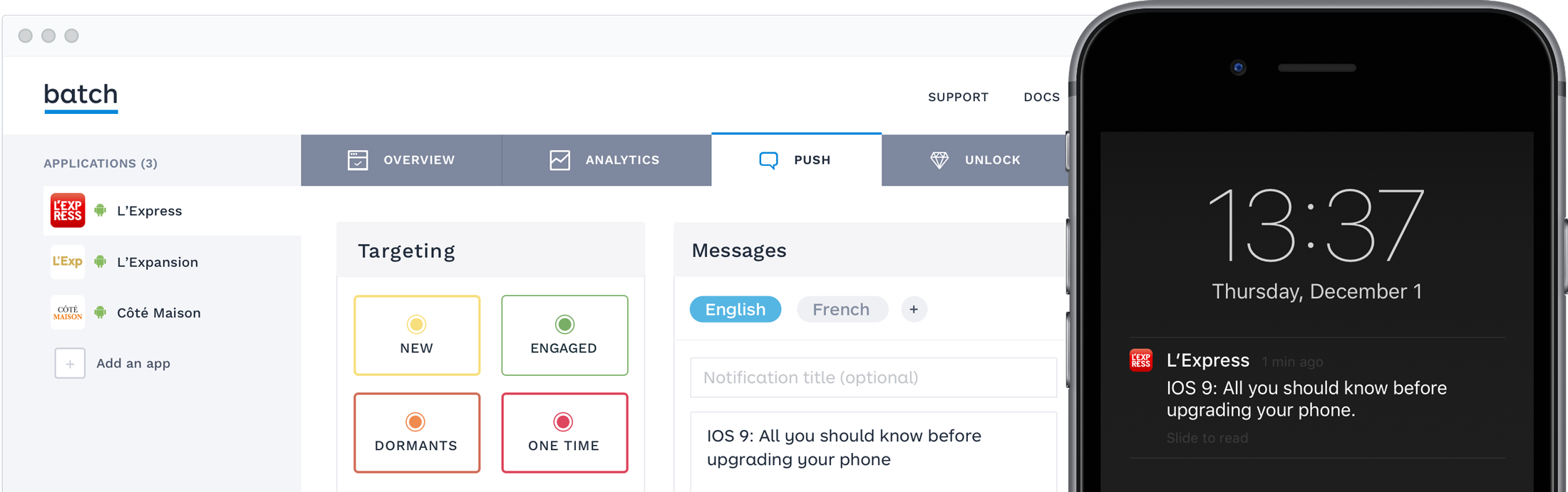 Batch Now Integrates With Firebase To Create A Parse - Batch Push (2200x691), Png Download