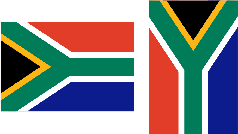 South Africa Flag Horizontal And Vertical - South Africa Flag Rotated (1024x683), Png Download