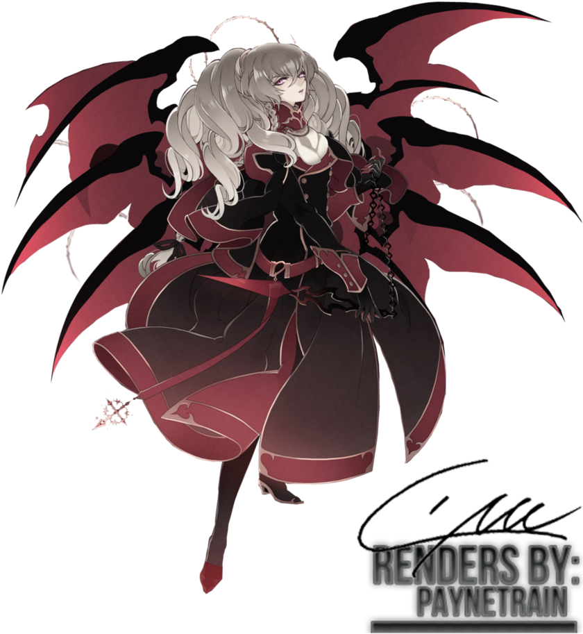 Anime Render By Paynetrain By Marioantonio23 - Demon Anime Girl Render (845x946), Png Download