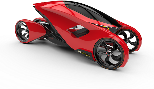 School Project Of A Futuristic High Speed Racing Vehicle - Concept Car (600x424), Png Download