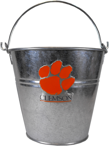 Clemson Tiger Paw Medallion Bucket - Lid (458x600), Png Download