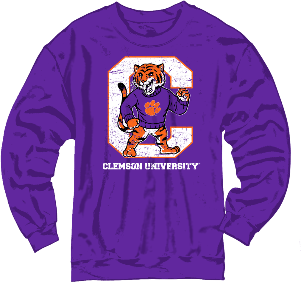 Clemson Vintage Crew Sweatshirt Clemson Vintage Crew - Sweatshirt (1160x949), Png Download