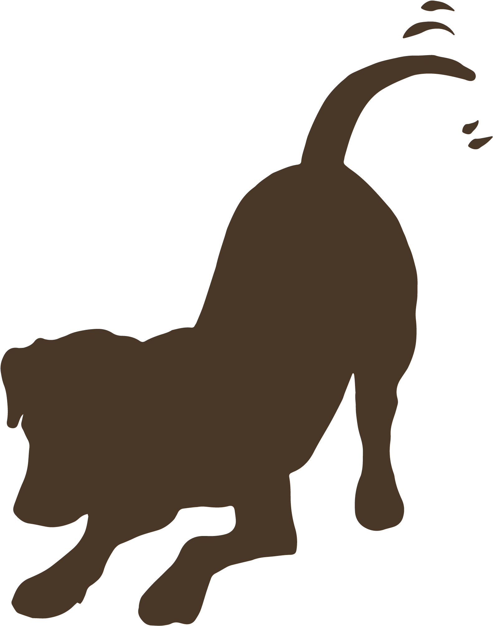 Country - Dog Wagging Tail Silhouette (1932x2480), Png Download