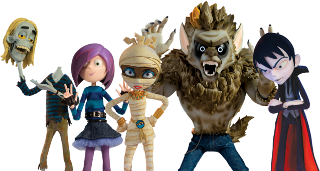 A Group Of Animated Characters Including A Zombie Holding - Scream Street Luke Watson (640x360), Png Download