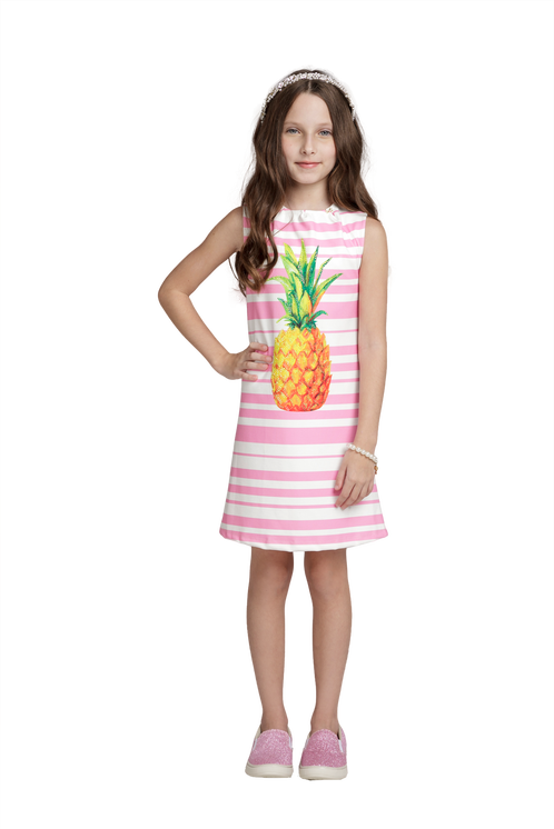 Vestido Com Estampa De Abacaxi - Strawberry (498x746), Png Download