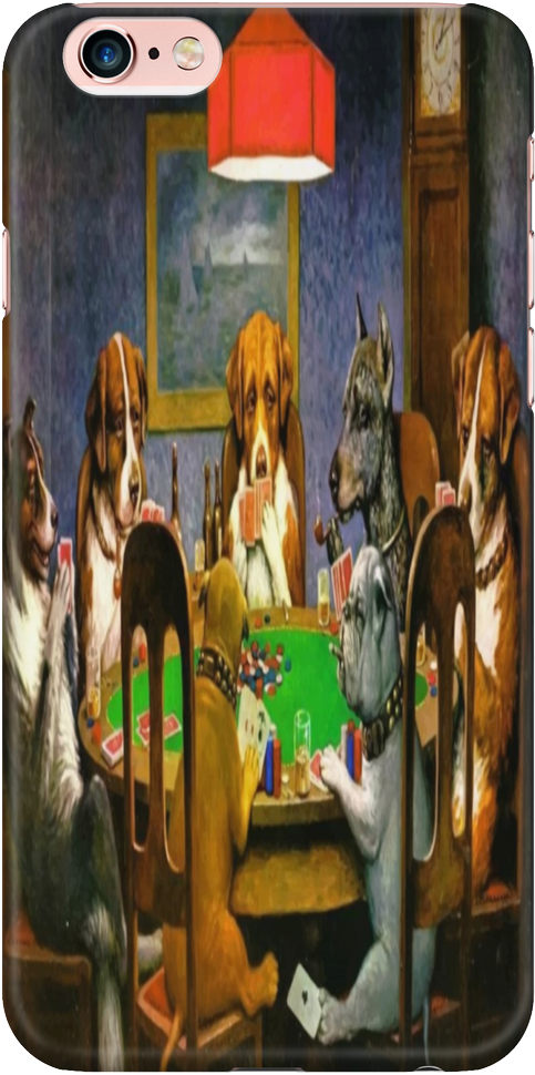 Dogs Playing Poker Phone Case Iphone And Samsung Galaxy - Mobile Phone (1024x1024), Png Download