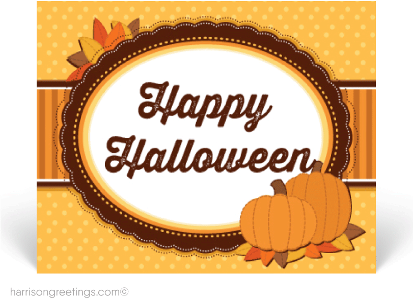 Classic Halloween Postcards - Tree Pumpkin Photo Halloween Card | Halloween Cards (810x648), Png Download