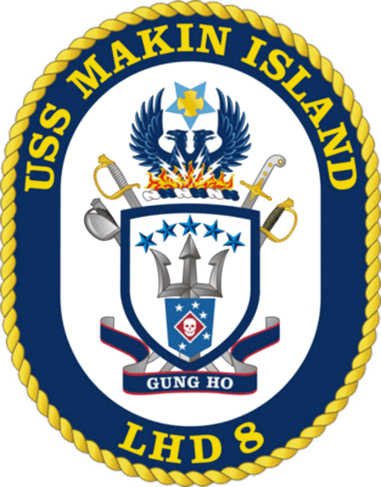 Uss Makin Island Coa - Uss Makin Island Lhd 8 Logo (1304x1667), Png Download