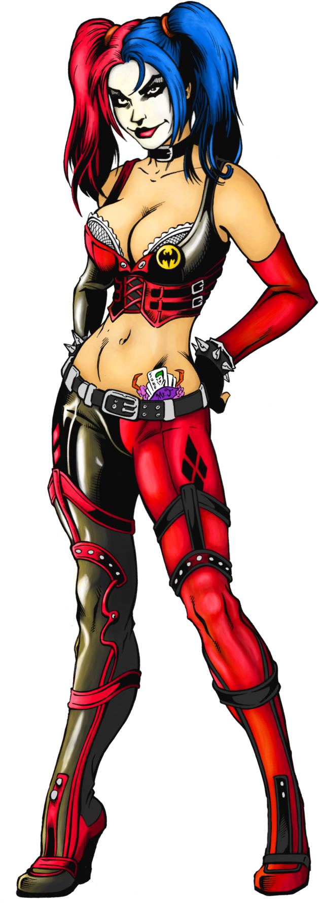 Harley Quinn Png - Harley Quinn Joker And Poison Ivy (1024x1857), Png Download