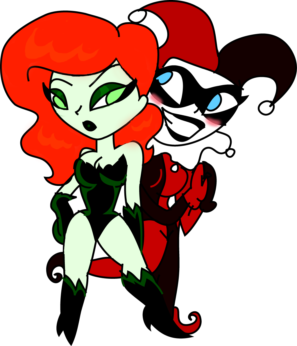 Harley Quinn Clipart Carton - Harley Quinn And Poison Ivy Transparent (1022x1189), Png Download