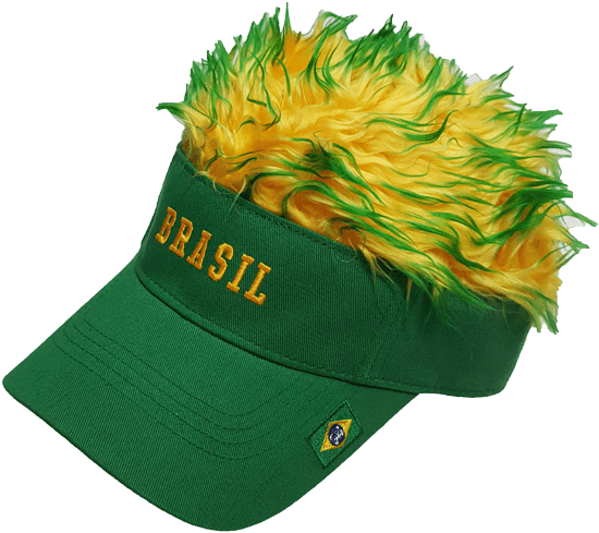 Cap Brazil White Visor Brazil Hair Green - Baseball Cap (675x900), Png Download