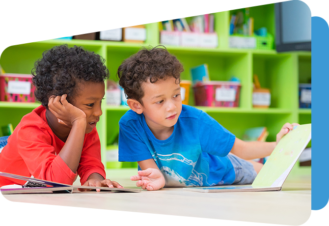 Support For The Unique Needs Of Multilingual Children - Boys Reading (670x460), Png Download