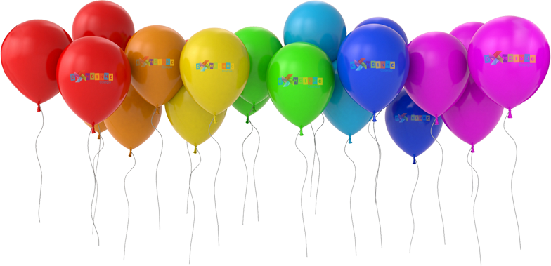 Festa De Aniversario Png - Red Blue Green Yellow Balloons (784x379), Png Download